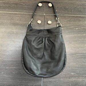 Roots Large Olivia Black Leather Bag